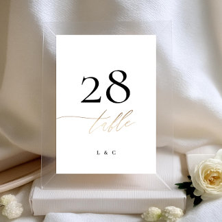 Or 5 x 7 calligraphie Moderne Mariage Numéro de ta