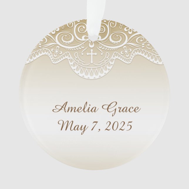 Or avec la dentelle, croix, religieuse (devant)