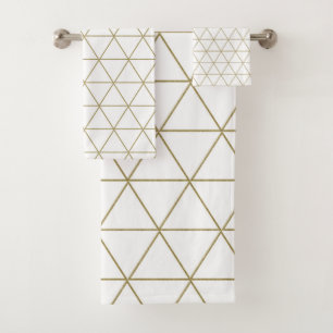 Or Blanc Triangles Géométriques Bohème Glamour Min