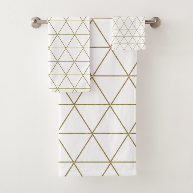 Or Blanc Triangles Géométriques Bohème Glamour Min (En situation)