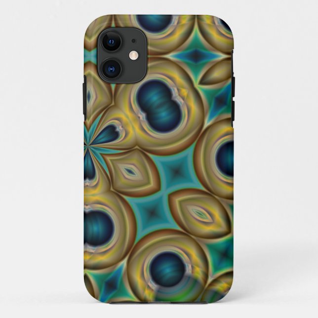 or bleu abstrait et coque iphone turquoise (Dos)