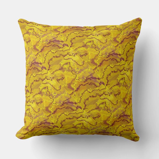 Or, bordeaux, lavande, jaune, ocher Coussin (Recto)