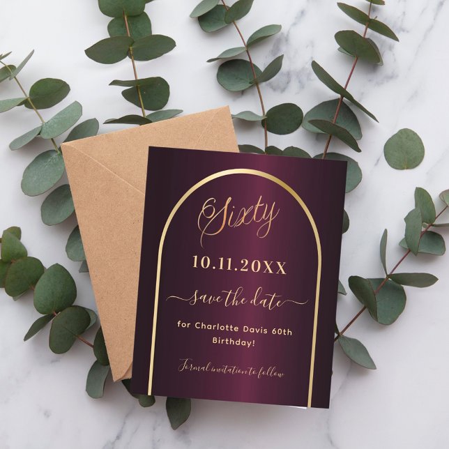 Or Bourgogne 60e anniversaire enregistrer la carte (Créateur téléchargé)