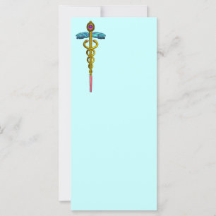 OR CADUCUS Médicale Symbole bleu pourpre vert