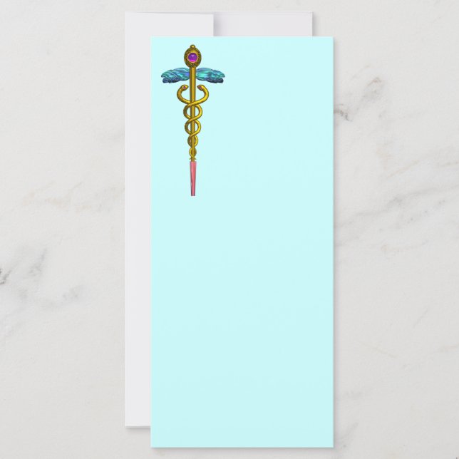 OR CADUCUS Médicale Symbole bleu pourpre vert (Devant)