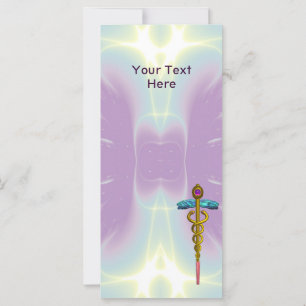 OR CADUCUS MÉDICALE SYMBOLE violet vert