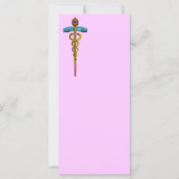 OR CADUCUS Symbole Médicale Pınk Purple Green