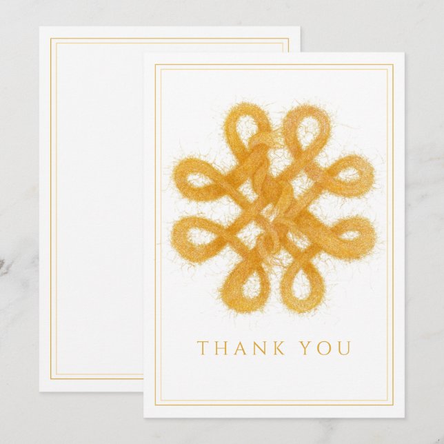 OR CELTIC KNOT Flat Carte de remerciements (Devant / Derrière)