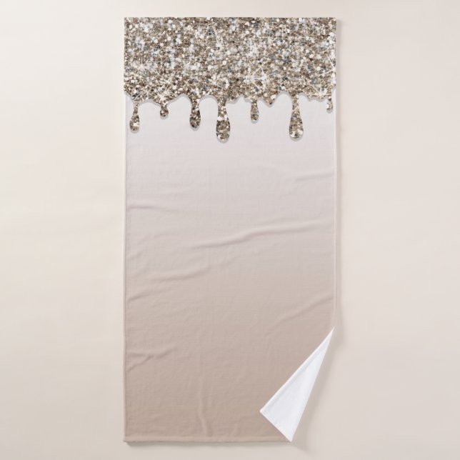 Or Champagne Pailleté Luxe Glam Dégradé (Serviette de bain)