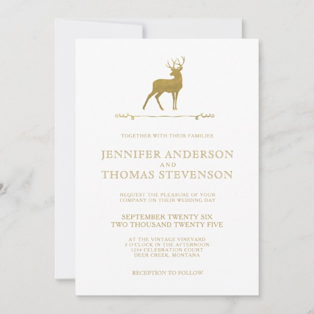 OR CHIC| INVITATIONS RUSTIQUES SUR LE MARIAGE DE C (Devant)