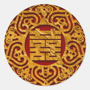 or chinois double bonheur mariage stickers