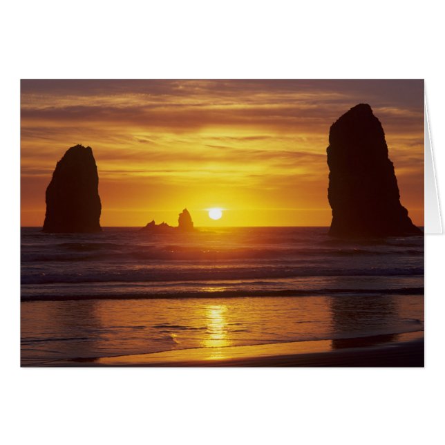 OR, côte de l'Oregon, Cannon Beach, piles de mer à (Devant horizontal)