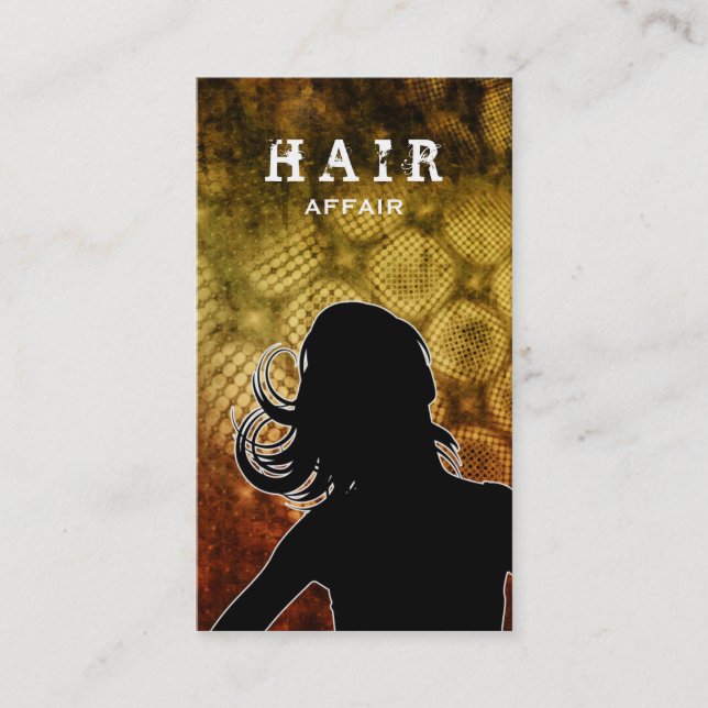 Or de cartes de visite de salon de coiffure (Devant)