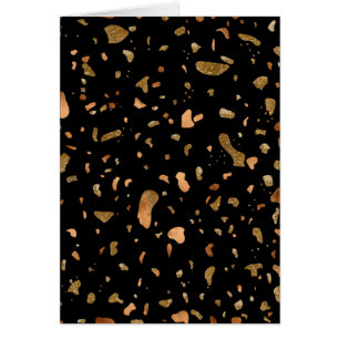 Or de cuivre sur pierre noire Terrazzo