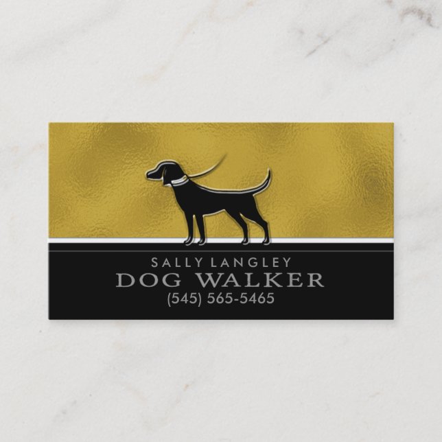 Or de Faux de marcheur de chien et carte de visite (Devant)