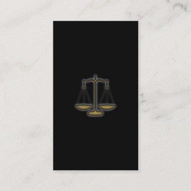 Or de noir de justice d'échelle de carte de visite (Devant)
