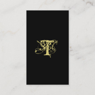 Or de noir de monogramme de carte de visite de
