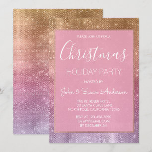 Or de rose de pastel - invitation rose de fête de