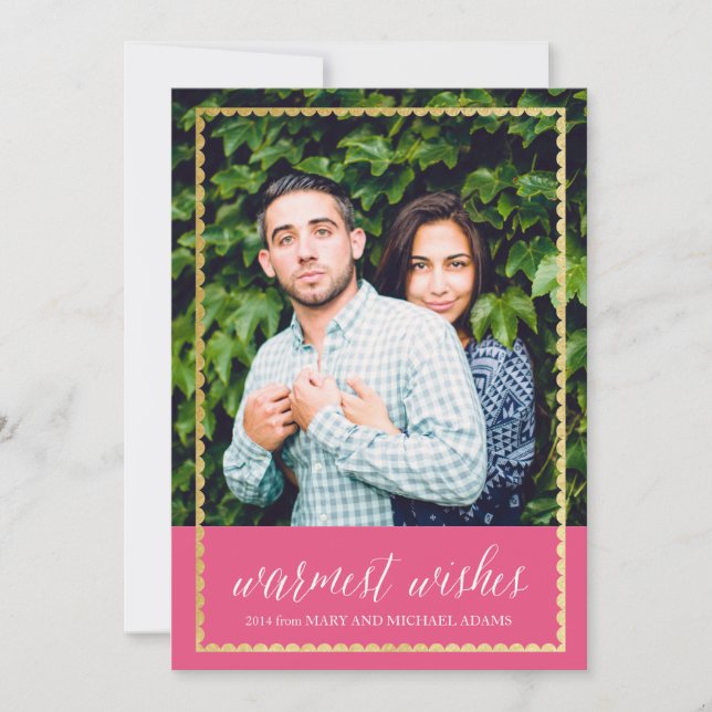 Or Déclenché Chaleureux Voeux Rose (Devant)