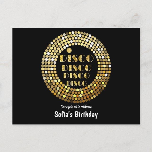 or disco ball Postcard invitation (Devant)