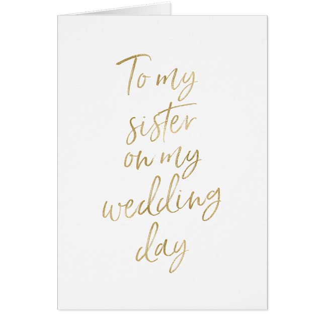 Or élégant à ma soeur mon jour du mariage (Devant)