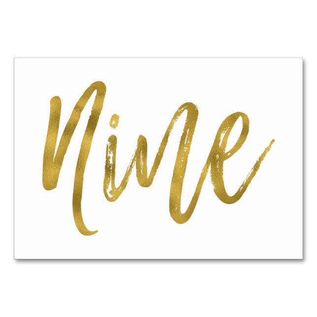 Or et blanc Élégant Numéro de table Neuf. (Devant)