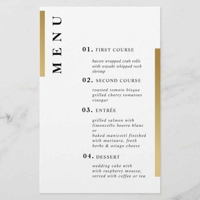 Or et blanc. Mariage de typographie simple officie (Devant)