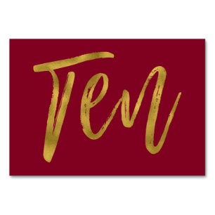Or et Bourgogne Elégant numéro de table 10.