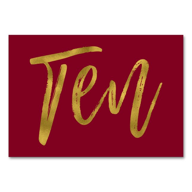 Or et Bourgogne Elégant numéro de table 10. (Devant)