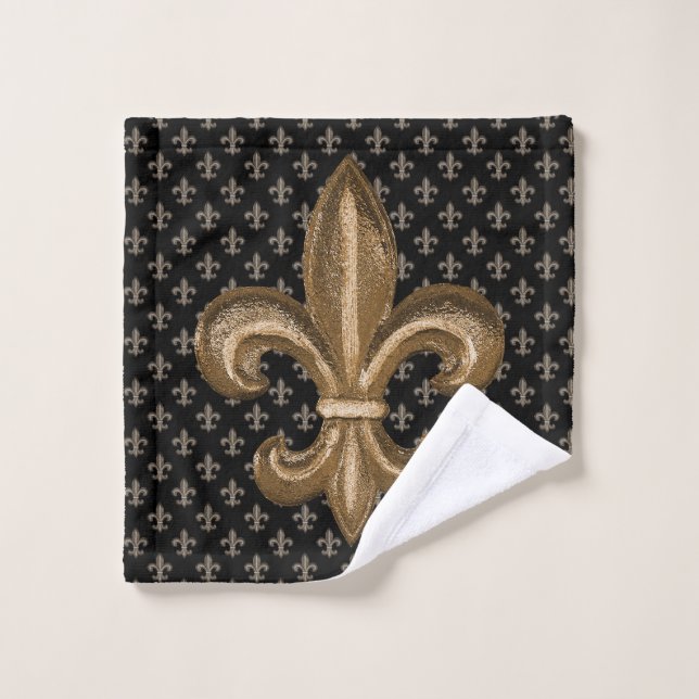 Or et bronze Fleur de Lis (Gant de toilette)
