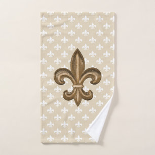 Or et French Fleur de Lis blanc