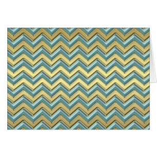 Or et motif turquoise de Chevron