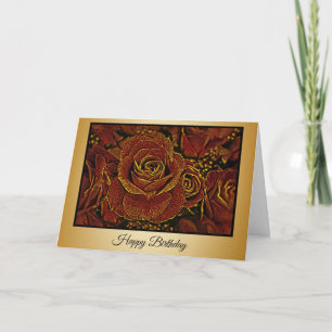 Or et Rose - Carte d'anniversaire