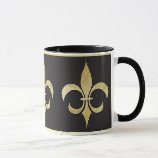 Or et tasse Fleur-De-lis noire