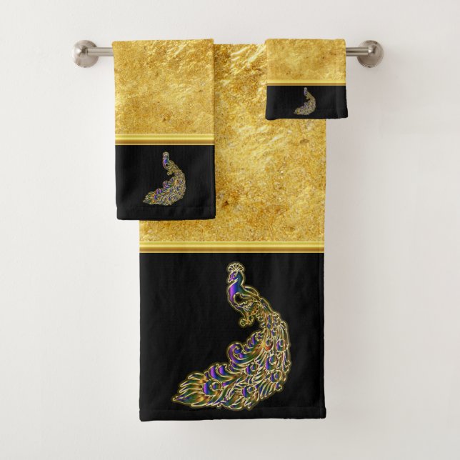 Or et violet paon feuille or avec noir (En situation)