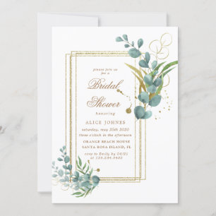 or eucalyptus verdure douche nuptiale Invitation