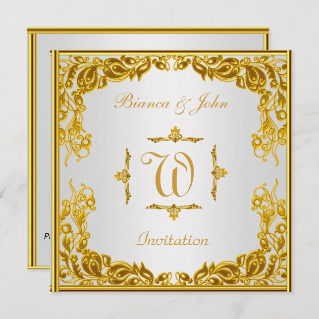 Or faire-part de mariage (Devant / Derrière)