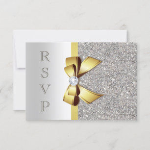 Or Faux noeud Argent Paillettes Diamants RSVP