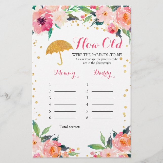 Or Floral Avril Douches à quel âge étaient les par (Devant)