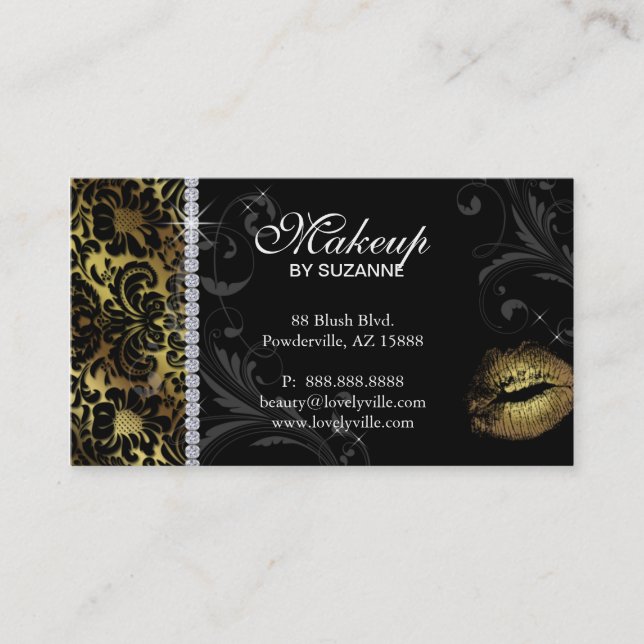 Or floral de carte de visite de Cosmetologist (Devant)