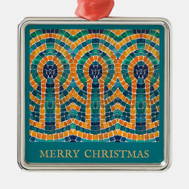 OR ICONS MOSAIC Premium Carré Ornement + Texte (Devant)