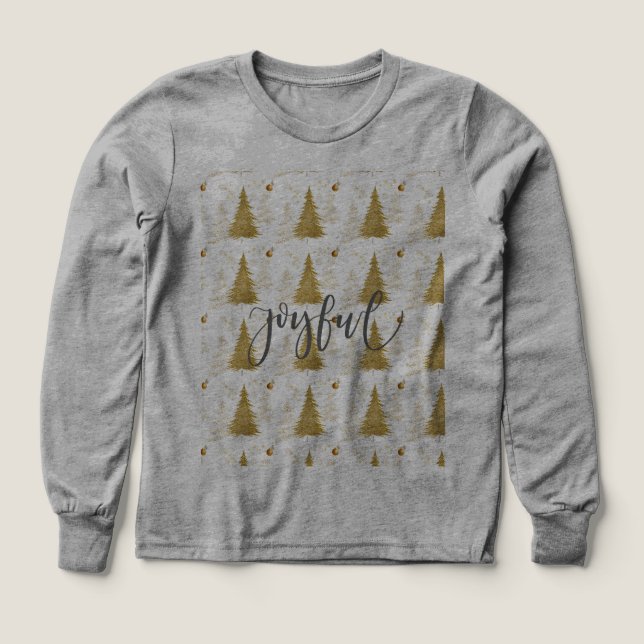 Or JOYEUX sur Étiquette de NoëlFête de Noël Rouge  (Motif recto)
