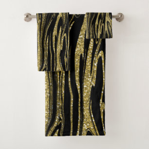 Or Liquide Paillettes Noir Glam Moderne