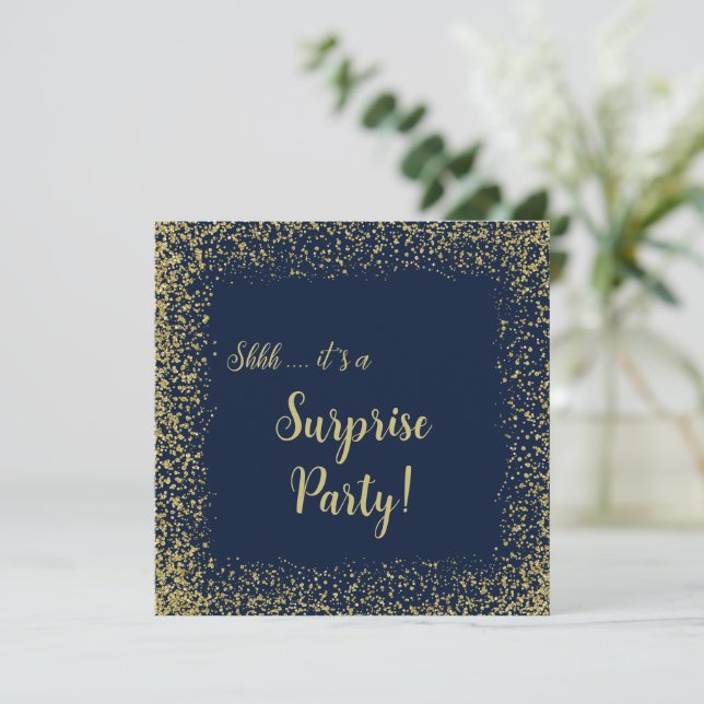 Or & Marine | Invitation pour une fête d'anniversa (Debout devant)
