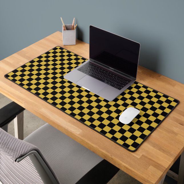 Or métallique avec Motif Carré noir (Bureau 2)