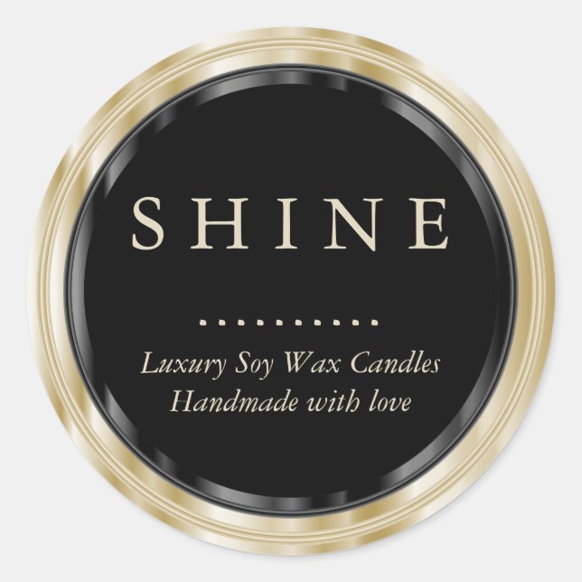 Or métallique clair et Étiquettes noirs (Devant)