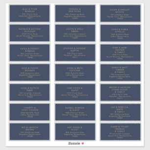 Or moderne Sticker d'adresse du Mariage de la Ma
