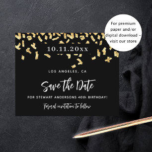 Or noir confettis anniversaire budget sauver la da