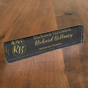 Or noir simple professionnel - plaque signalétique