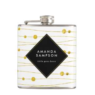 Or personnalisable chic et flacon noir de